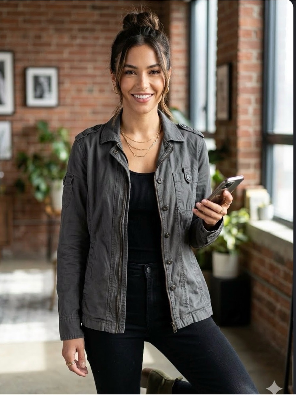 Guess ladies Dark Gray Military Jacket. 1/2 price Thursday sale🌸blk fri deal $25